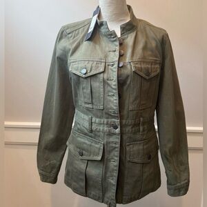 NWT Sz M Veronica Beard Army/Olive Green Military Utility/Tika Jacket